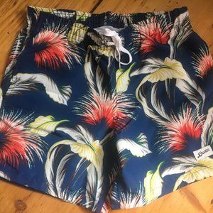 NWT Bather Blue Tropical Palms Swim Trunk - XS